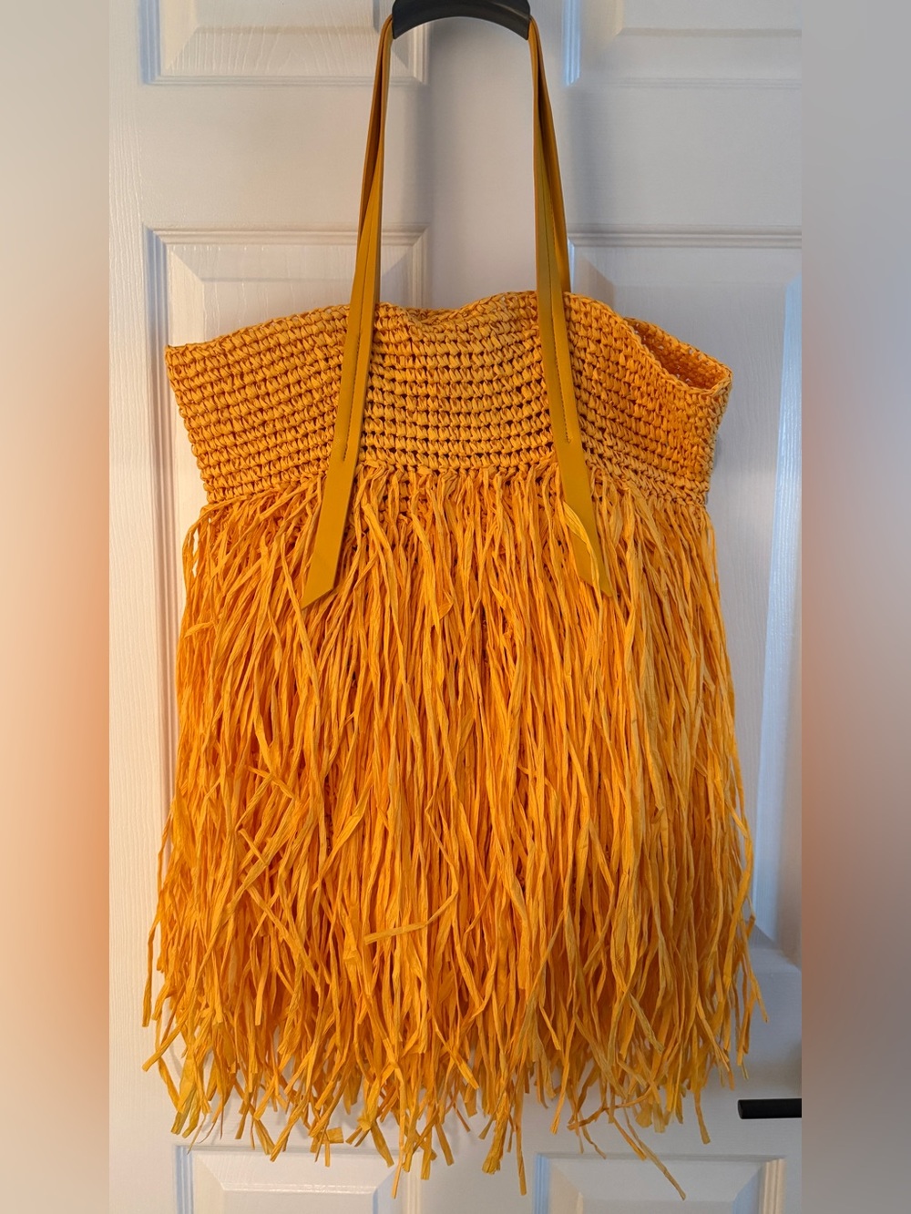 Mango x SIMONMILLER - Maxi Fringed Natural Fiber Bag -NWT